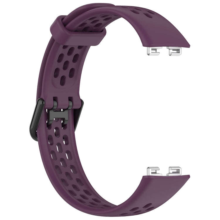 For Huawei Band 10 / 9 / 8 Solid Color Breathable Silicone Watch Band(Purple)