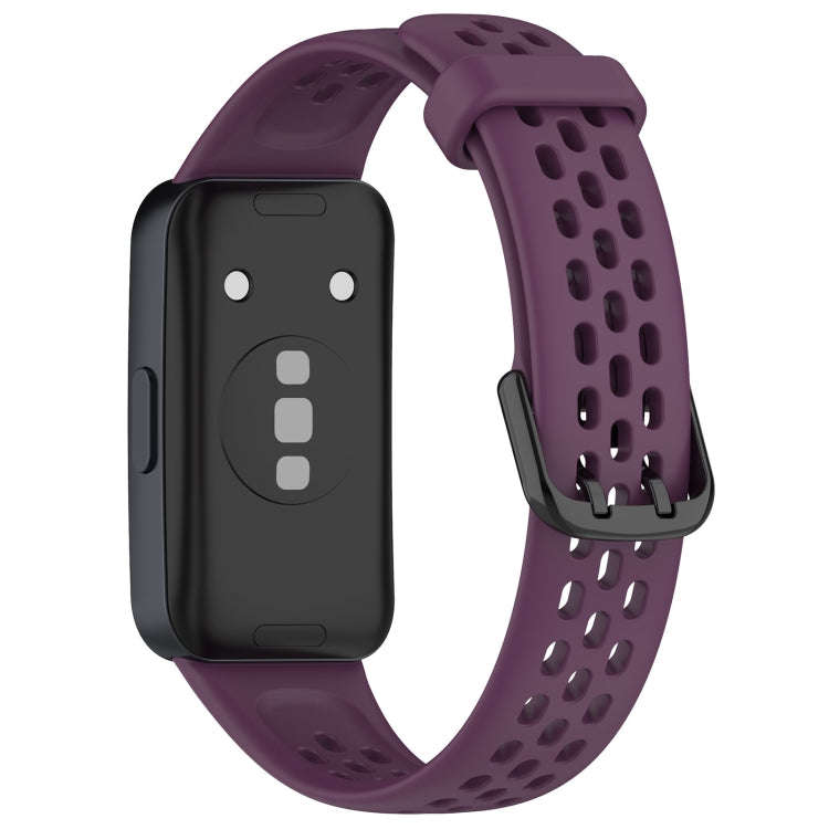 For Huawei Band 10 / 9 / 8 Solid Color Breathable Silicone Watch Band(Purple)