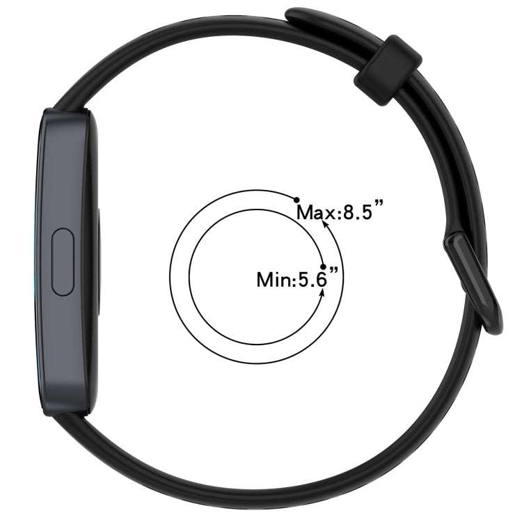 For Huawei Band 10 / 9 / 8 Solid Color Breathable Silicone Watch Band(Black)