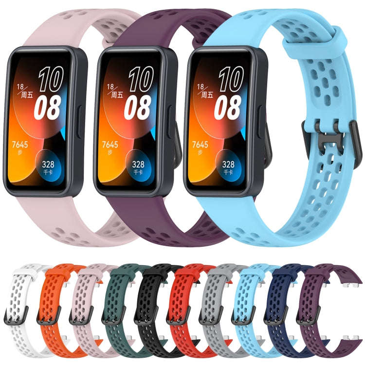 For Huawei Band 10 / 9 / 8 Solid Color Breathable Silicone Watch Band(Red)