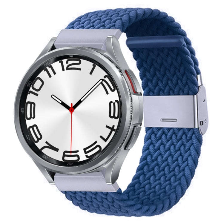 For Samsung Galaxy Watch 6 / 6 Classic Nylon Braided Metal Buckle Watch Band(Deep Blue)