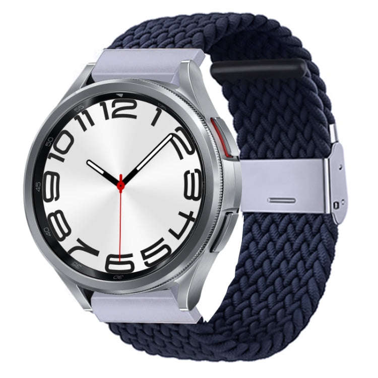 For Samsung Galaxy Watch 6 / 6 Classic Nylon Braided Metal Buckle Watch Band(Dark Blue)