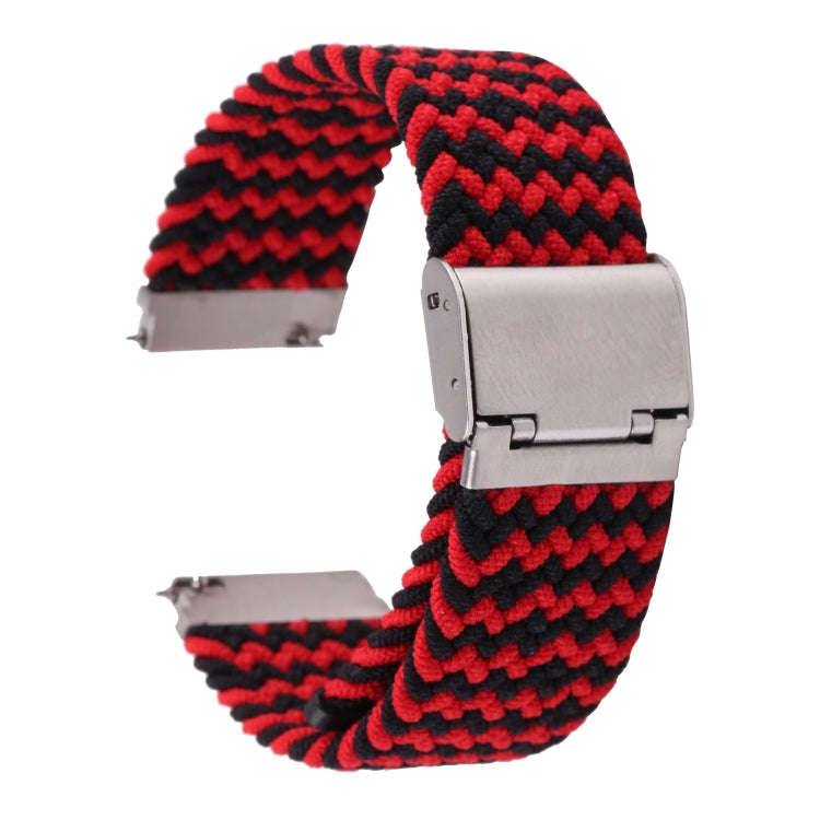 For Samsung Galaxy Watch 6 / 6 Classic Nylon Braided Metal Buckle Watch Band(W Red Black)