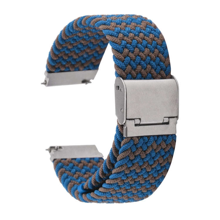 For Samsung Galaxy Watch 6 / 6 Classic Nylon Braided Metal Buckle Watch Band(W Blue Green)