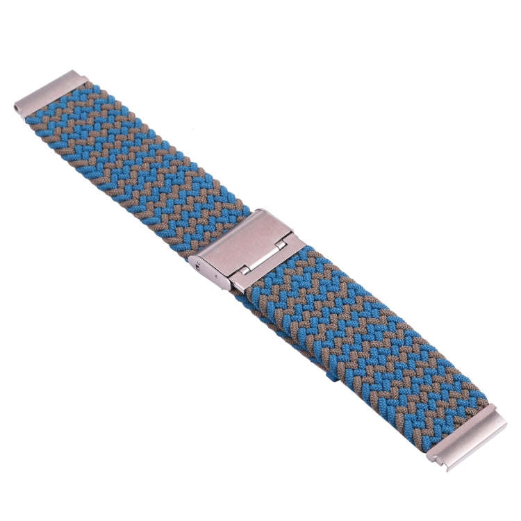For Samsung Galaxy Watch 6 / 6 Classic Nylon Braided Metal Buckle Watch Band(W Blue Green)