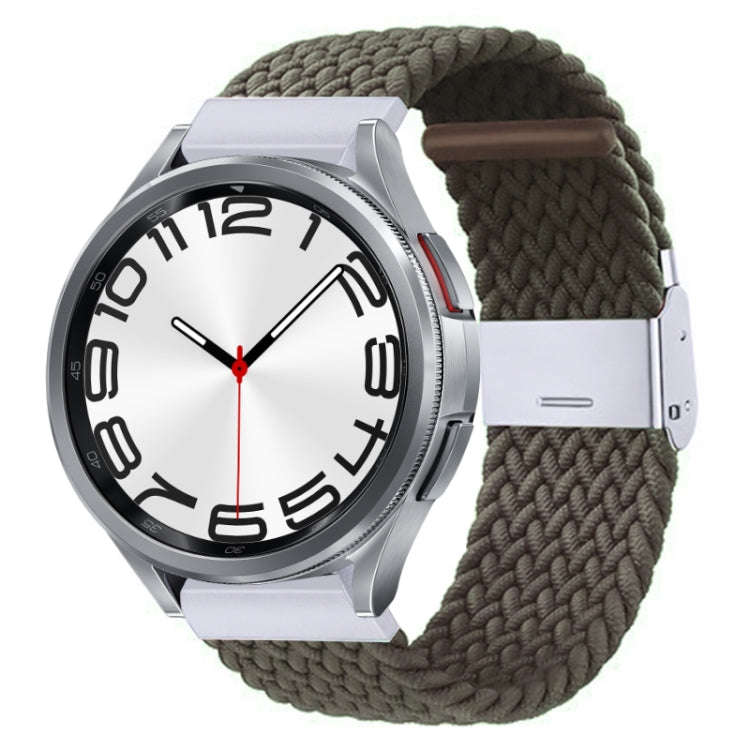 For Samsung Galaxy Watch 6 / 6 Classic Nylon Braided Metal Buckle Watch Band(Olive Green)