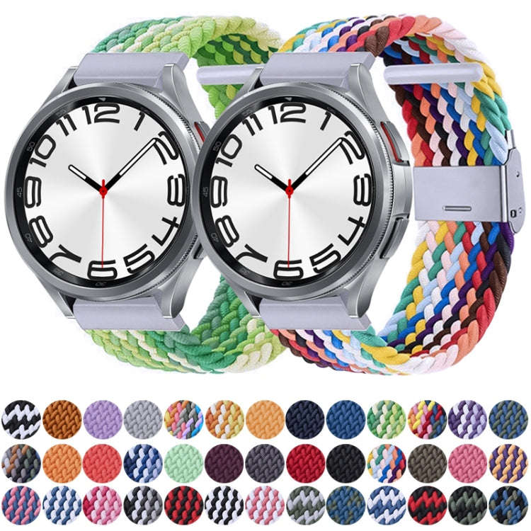 For Samsung Galaxy Watch 6 / 6 Classic Nylon Braided Metal Buckle Watch Band(Dark Blue)