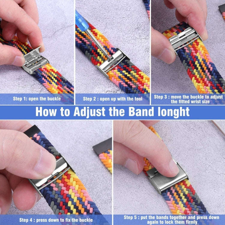 For Samsung Galaxy Watch 6 / 6 Classic Nylon Braided Metal Buckle Watch Band(Dark Blue)