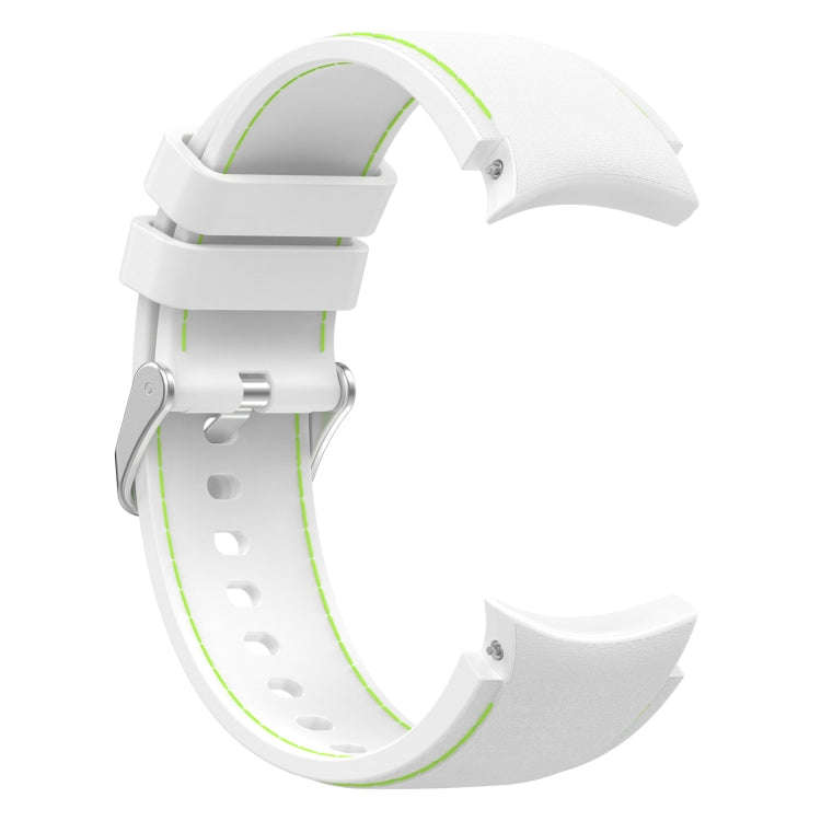 For Samsung Galaxy Watch 6 / 6 Classic Leather Silicone Watch Band(White)