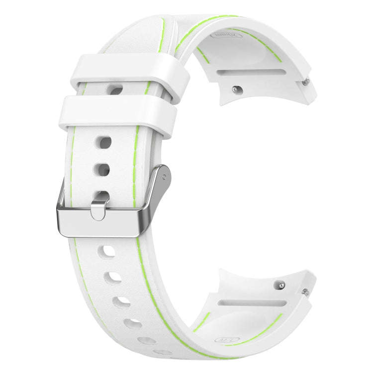 For Samsung Galaxy Watch 6 / 6 Classic Leather Silicone Watch Band(White)