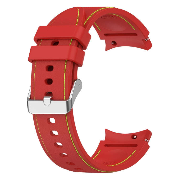 For Samsung Galaxy Watch 6 / 6 Classic Leather Silicone Watch Band(Red)