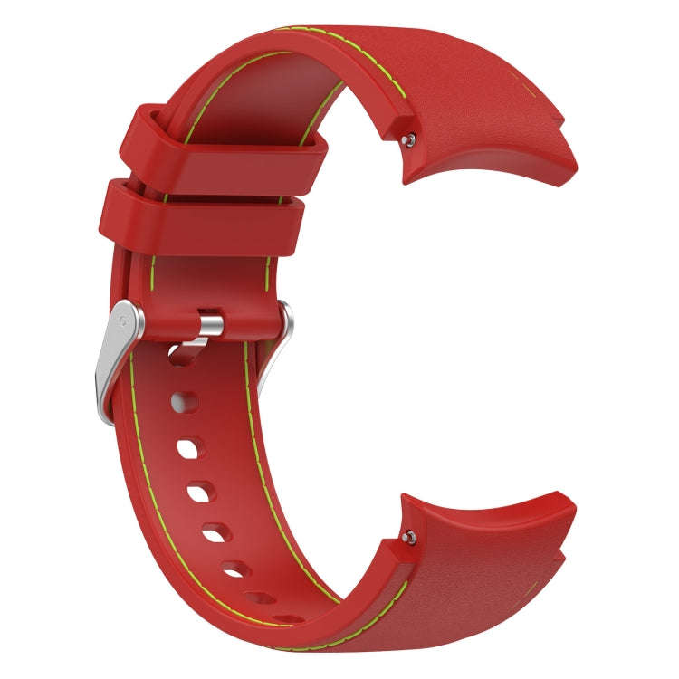 For Samsung Galaxy Watch 6 / 6 Classic Leather Silicone Watch Band(Red)