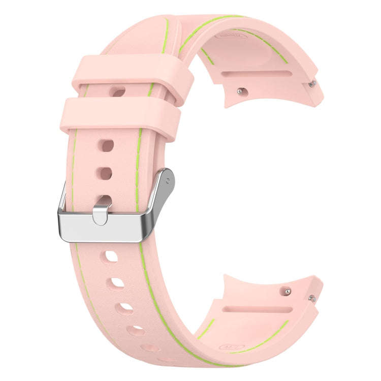 For Samsung Galaxy Watch 6 / 6 Classic Leather Silicone Watch Band(Light Pink)