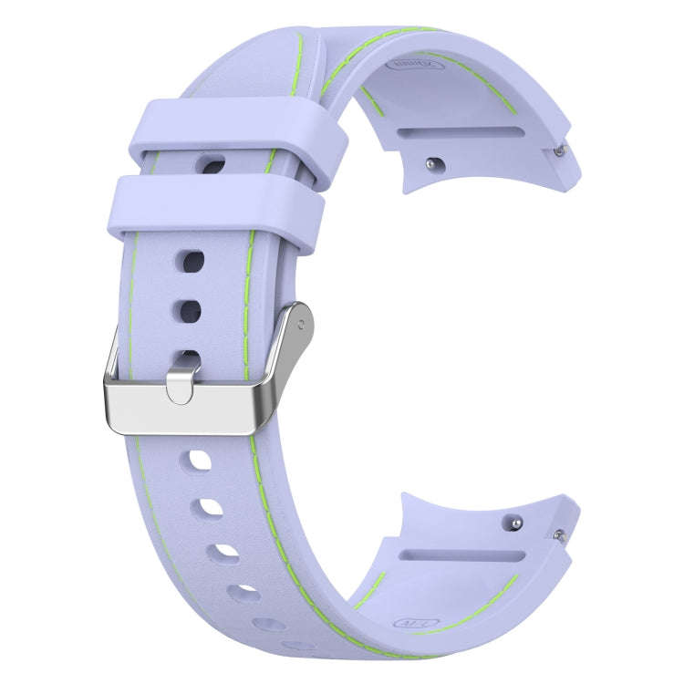 For Samsung Galaxy Watch 6 / 6 Classic Leather Silicone Watch Band(Purple)