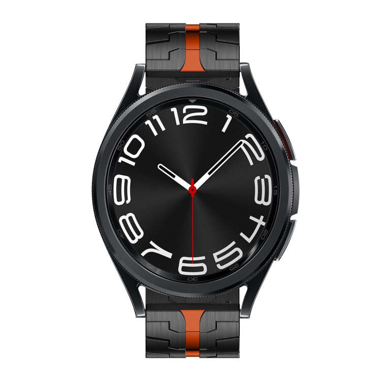 For Samsung Galaxy Watch 6 / 6 Classic Stainless Steel Metal Watch Band(Black Red)