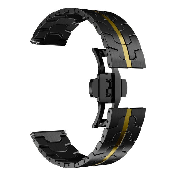 For Samsung Galaxy Watch 6 / 6 Classic Stainless Steel Metal Watch Band(Black Gold)