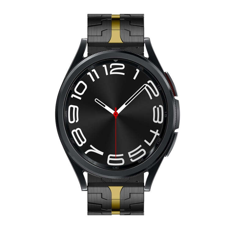 For Samsung Galaxy Watch 6 / 6 Classic Stainless Steel Metal Watch Band(Black Gold)