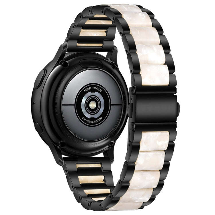 For Samsung Galaxy Watch 6 / 6 Classic Three Bead Resin Metal Watch Band(Black White)