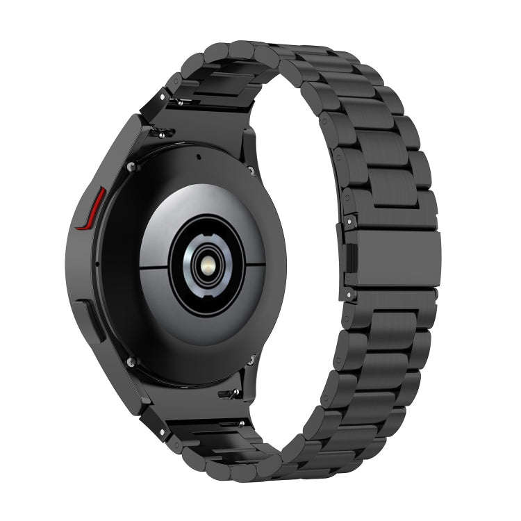 For Samsung Galaxy Watch 6 / 6 Classic Three Bead Stainless Steel Watch Band(Black)