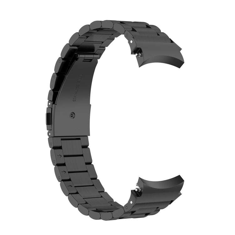 For Samsung Galaxy Watch 6 / 6 Classic Three Bead Stainless Steel Watch Band(Black)