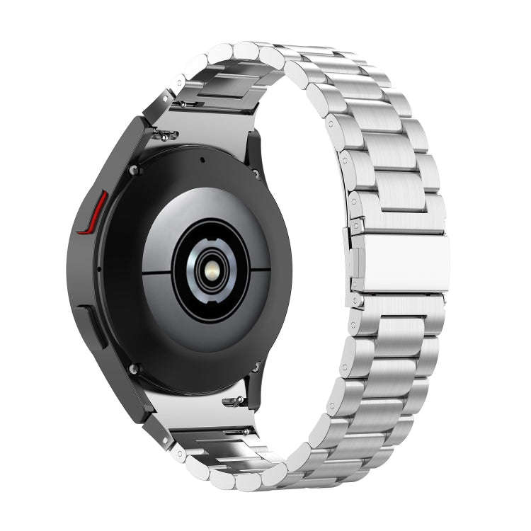 For Samsung Galaxy Watch 6 / 6 Classic Three Bead Stainless Steel Watch Band(Silver)