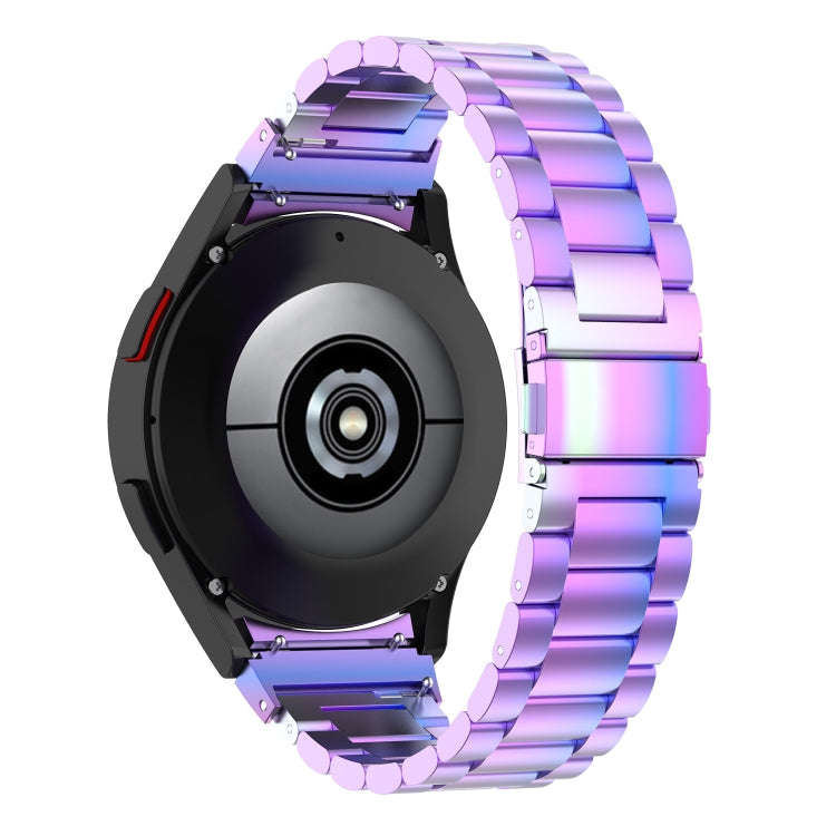 For Samsung Galaxy Watch 6 / 6 Classic Three Bead Stainless Steel Watch Band(Colorful)