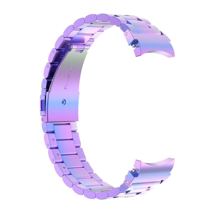 For Samsung Galaxy Watch 6 / 6 Classic Three Bead Stainless Steel Watch Band(Colorful)