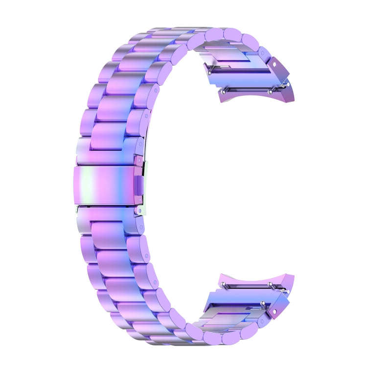 For Samsung Galaxy Watch 6 / 6 Classic Three Bead Stainless Steel Watch Band(Colorful)