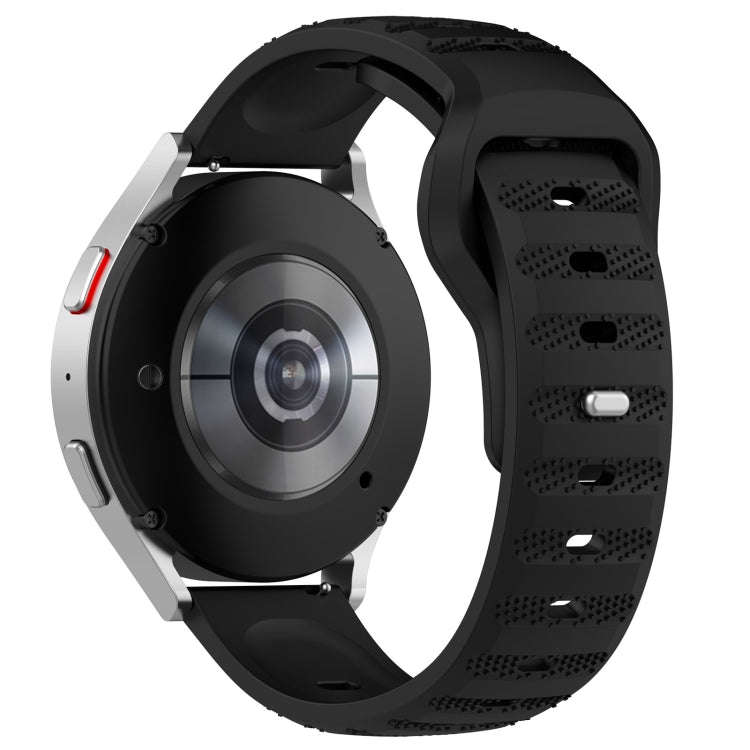 For Samsung Galaxy Watch 6 / 6 Classic Pockmark Texture Reverse Buckle Silicone Watch Band(Black)