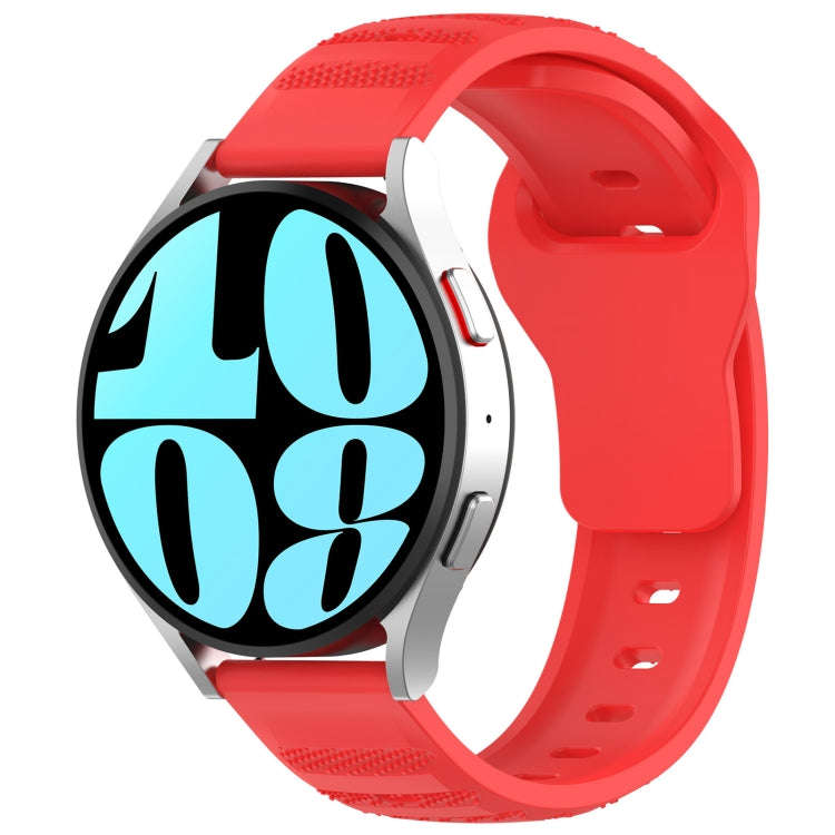 For Samsung Galaxy Watch 6 / 6 Classic Pockmark Texture Reverse Buckle Silicone Watch Band(Red)