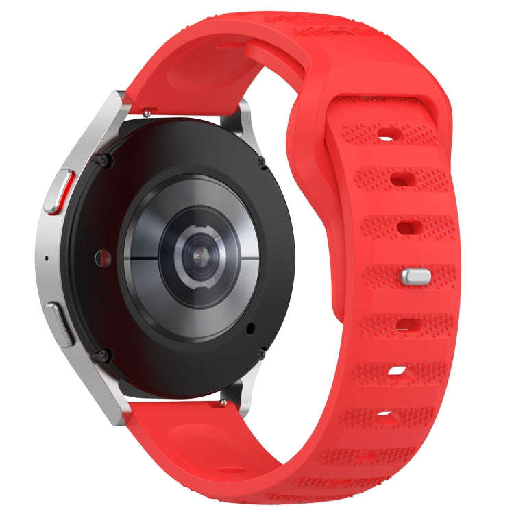 For Samsung Galaxy Watch 6 / 6 Classic Pockmark Texture Reverse Buckle Silicone Watch Band(Red)