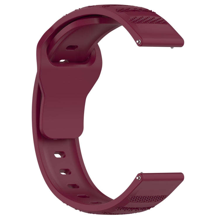 For Samsung Galaxy Watch 6 / 6 Classic Pockmark Texture Reverse Buckle Silicone Watch Band(Wine Red)