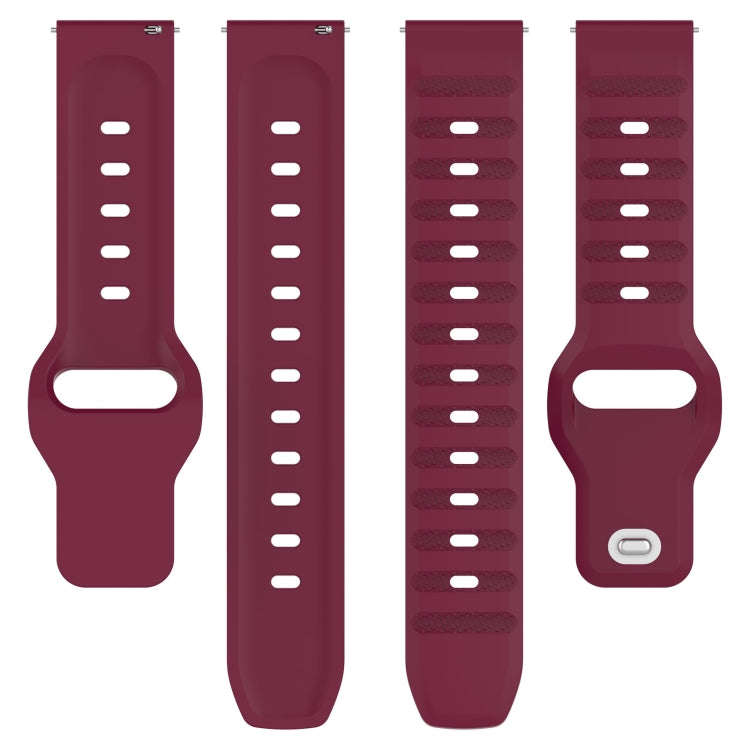 For Samsung Galaxy Watch 6 / 6 Classic Pockmark Texture Reverse Buckle Silicone Watch Band(Wine Red)