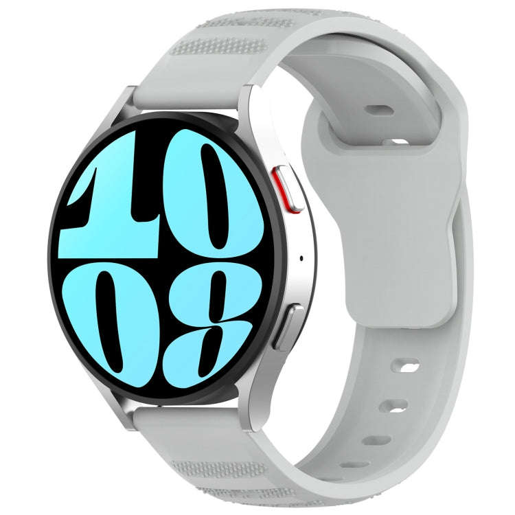 For Samsung Galaxy Watch 6 / 6 Classic Pockmark Texture Reverse Buckle Silicone Watch Band(Light ...