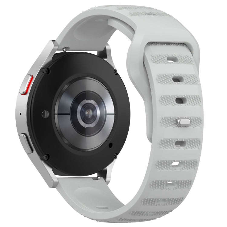 For Samsung Galaxy Watch 6 / 6 Classic Pockmark Texture Reverse Buckle Silicone Watch Band(Light ...