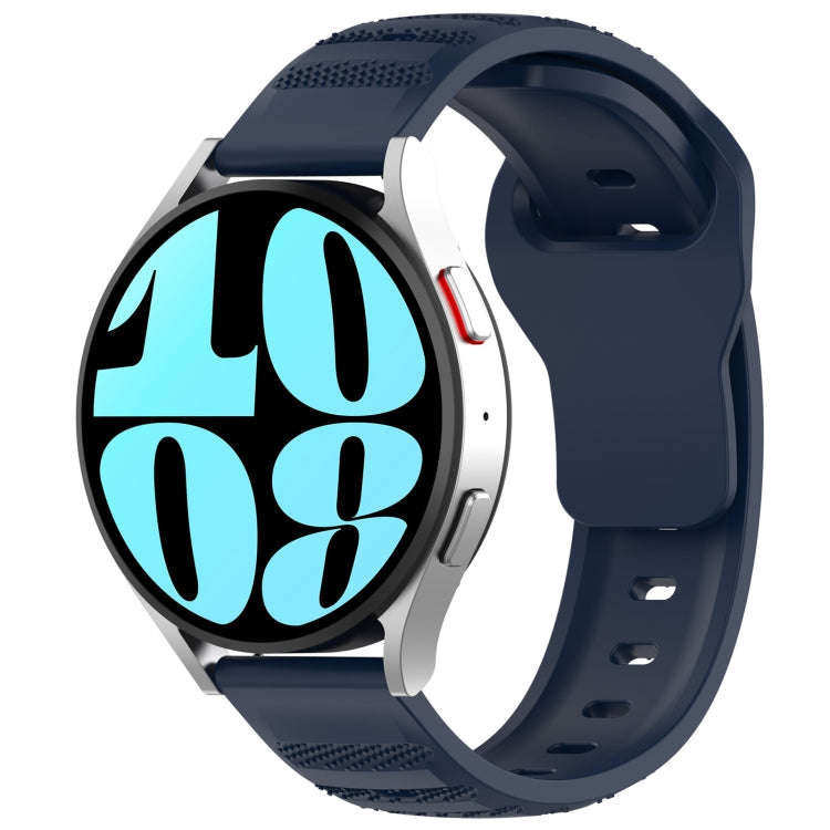 For Samsung Galaxy Watch 6 / 6 Classic Pockmark Texture Reverse Buckle Silicone Watch Band(Midnig...