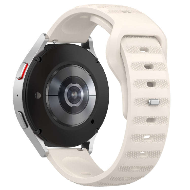 For Samsung Galaxy Watch 6 / 6 Classic Pockmark Texture Reverse Buckle Silicone Watch Band(Starli...