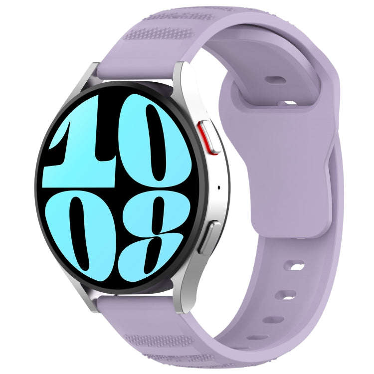 For Samsung Galaxy Watch 6 / 6 Classic Pockmark Texture Reverse Buckle Silicone Watch Band(Purple)