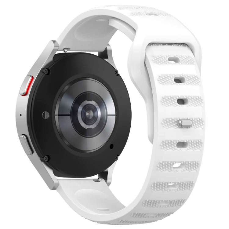 For Samsung Galaxy Watch 6 / 6 Classic Pockmark Texture Reverse Buckle Silicone Watch Band(White)