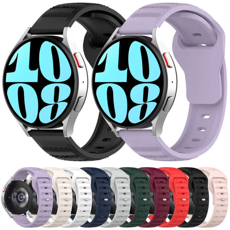 For Samsung Galaxy Watch 6 / 6 Classic Pockmark Texture Reverse Buckle Silicone Watch Band(Purple)