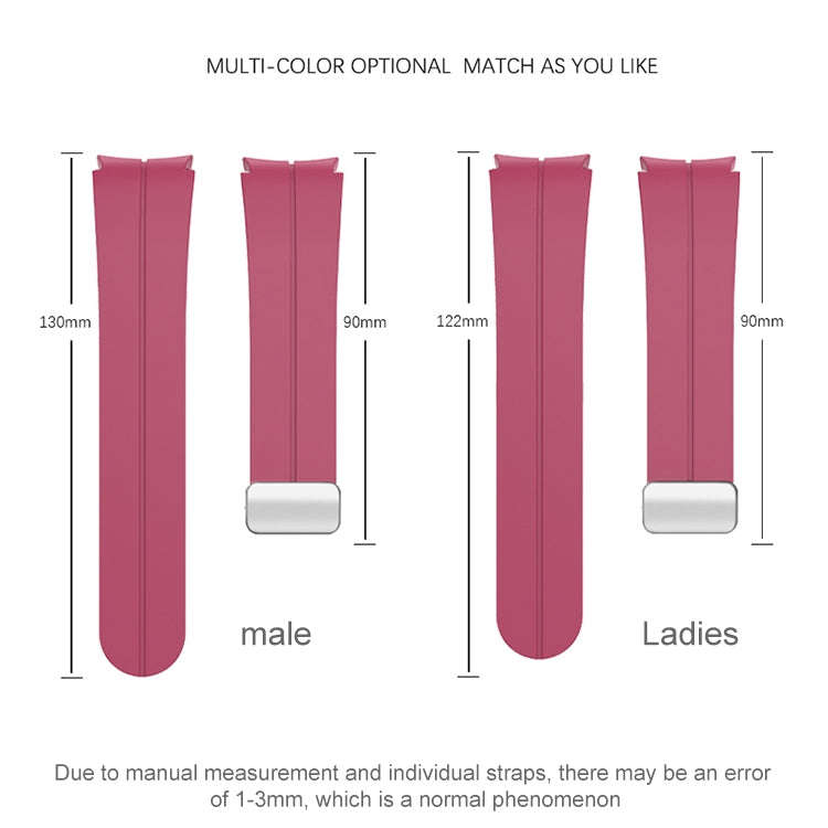 For Samsung Galaxy Watch 6 / 6 Classic Magnetic Folding Silver Buckle Silicone Watch Band(Wine Red)