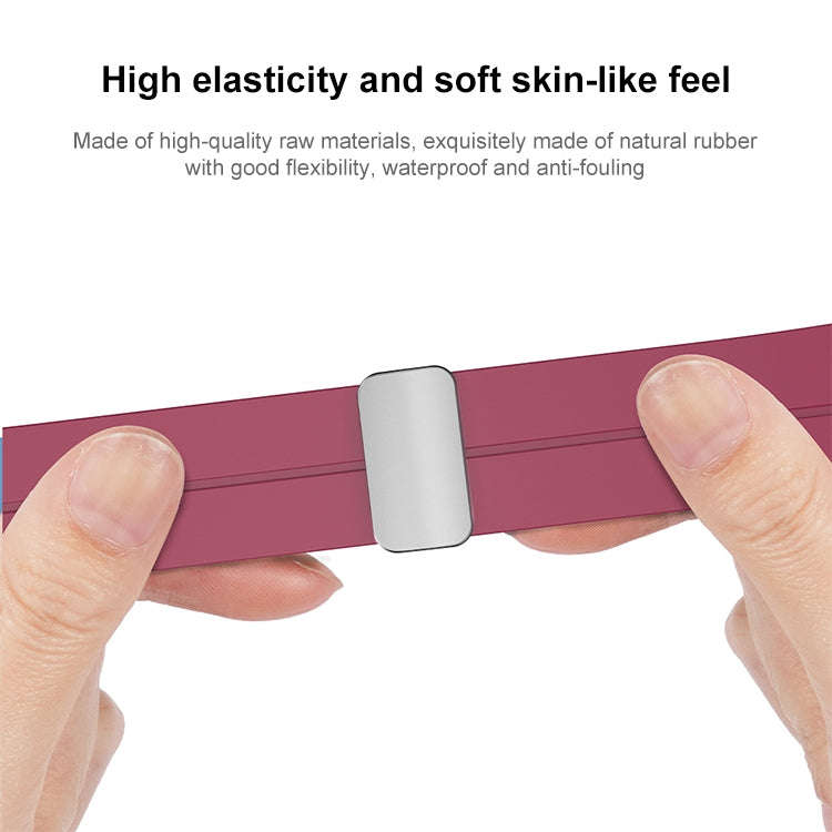 For Samsung Galaxy Watch 6 / 6 Classic Magnetic Folding Silver Buckle Silicone Watch Band(Army Gr...