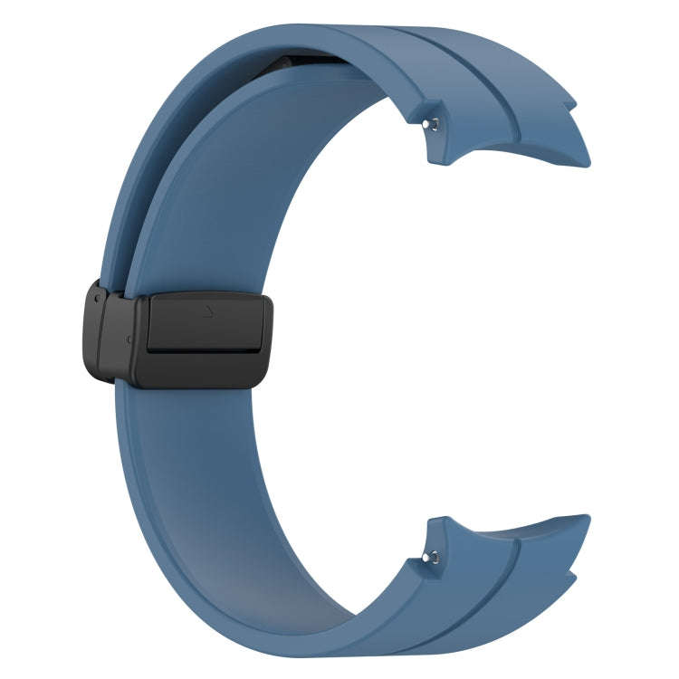 For Samsung Galaxy Watch 6 / 6 Classic Magnetic Folding Black Buckle Silicone Watch Band(Blue)