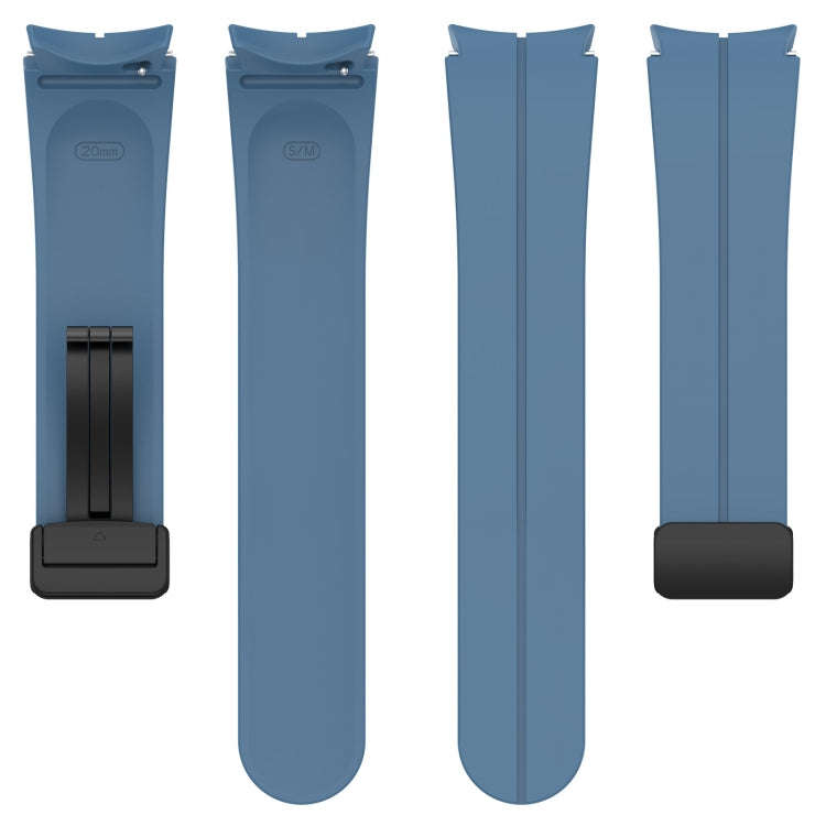 For Samsung Galaxy Watch 6 / 6 Classic Magnetic Folding Black Buckle Silicone Watch Band(Blue)