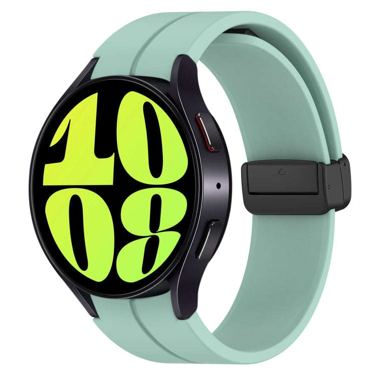 For Samsung Galaxy Watch 6 / 6 Classic Magnetic Folding Black Buckle Silicone Watch Band(Teal)