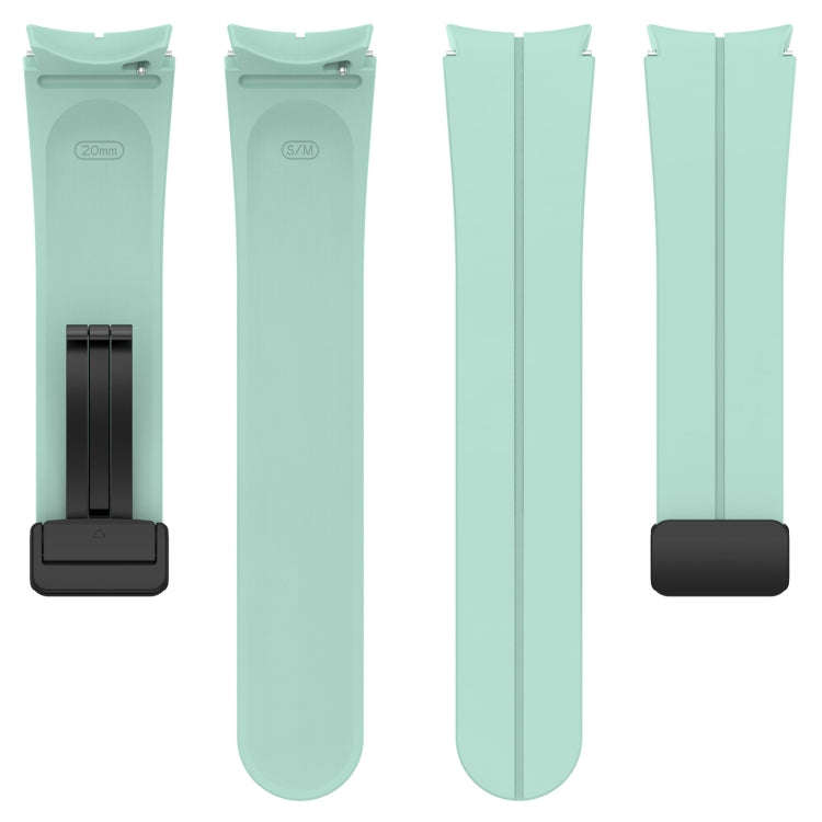 For Samsung Galaxy Watch 6 / 6 Classic Magnetic Folding Black Buckle Silicone Watch Band(Teal)