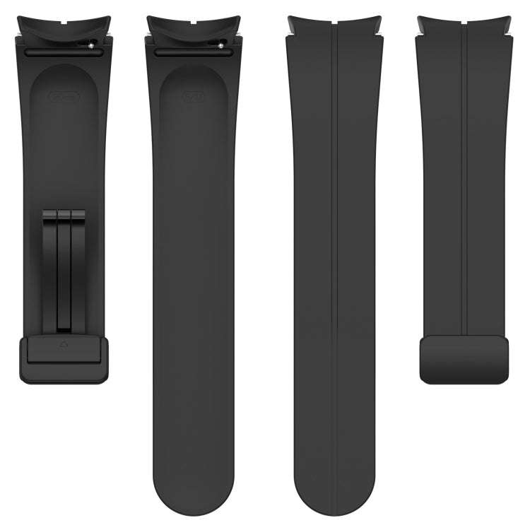 For Samsung Galaxy Watch 6 / 6 Classic Magnetic Folding Black Buckle Silicone Watch Band(Black)