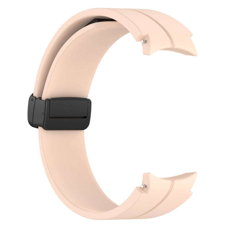 For Samsung Galaxy Watch 6 / 6 Classic Magnetic Folding Black Buckle Silicone Watch Band(Pink)
