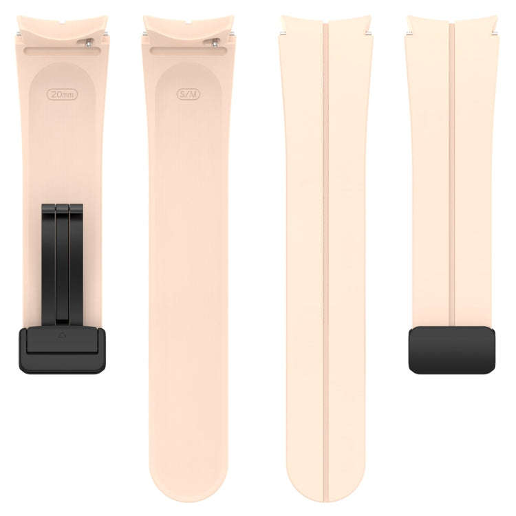 For Samsung Galaxy Watch 6 / 6 Classic Magnetic Folding Black Buckle Silicone Watch Band(Pink)
