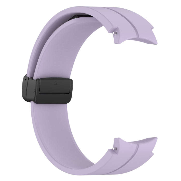 For Samsung Galaxy Watch 6 / 6 Classic Magnetic Folding Black Buckle Silicone Watch Band(Purple)